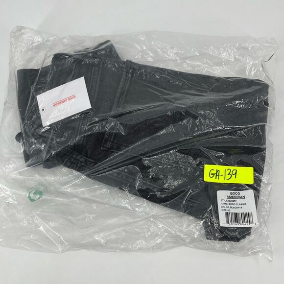 GOOD AMERICAN Good Classic High Waist Skinny Jean Faded Washed Black Gray NEW - Picture 3 of 5